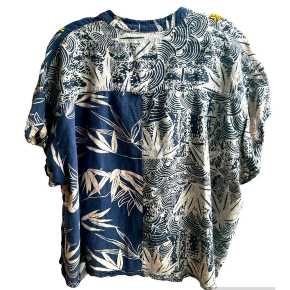 Urban Outfitters Marlow Spliced Boxy Shirt Short Sleeve Top Blouse M - Picture 2 of 15